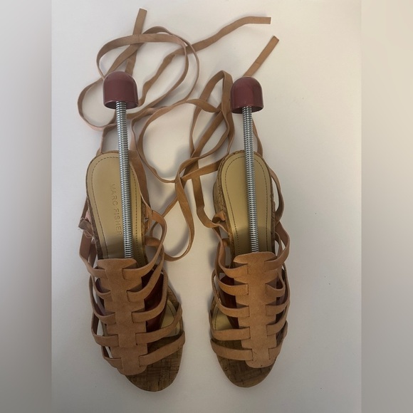 Marc Fisher Phoebe Suede Ankle Lace Up Sandal 8.5 - Picture 4 of 7